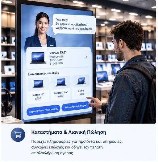 Ενδεικτική παρουσίαση AI Agent σε κατάστημα λιανικής